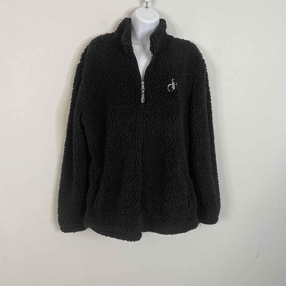 Poshmark Embroidered Logo Sherpa Jacket XL Black Fleece Official Limited Edition
